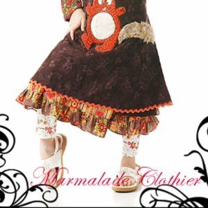 4 pc handmade pinafore top leggings skirt set
